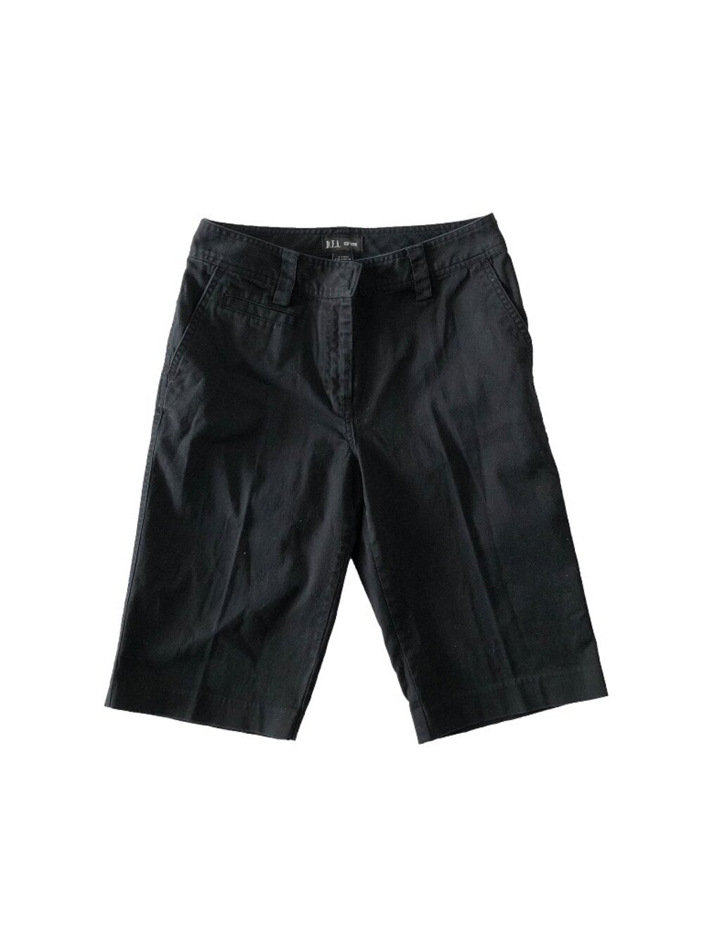 D.F.A. New York Shorts Womens Sz 6 Black Classic Bermuda Mid Rise Stretch Cotton